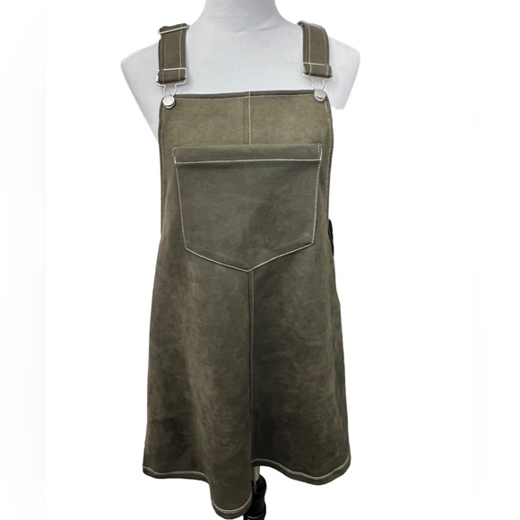 AUW Dresses & Skirts - AUW as u wish Large overall dress olive greens